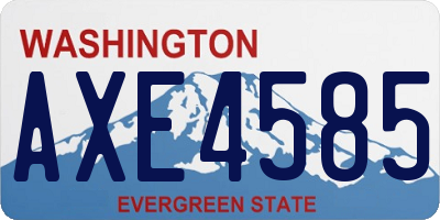 WA license plate AXE4585