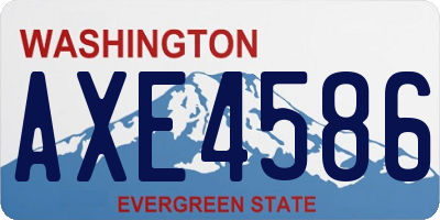 WA license plate AXE4586