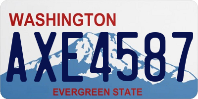 WA license plate AXE4587
