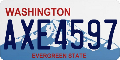 WA license plate AXE4597