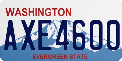 WA license plate AXE4600