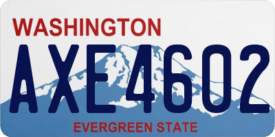 WA license plate AXE4602