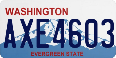 WA license plate AXE4603
