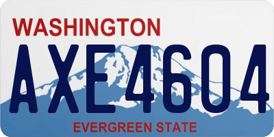 WA license plate AXE4604