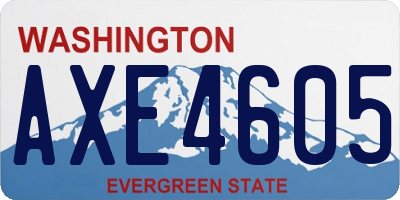 WA license plate AXE4605