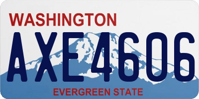 WA license plate AXE4606