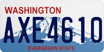 WA license plate AXE4610