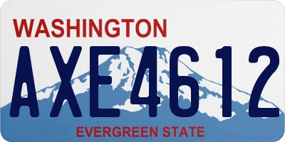 WA license plate AXE4612