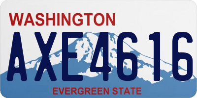 WA license plate AXE4616