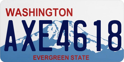 WA license plate AXE4618