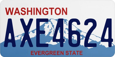 WA license plate AXE4624