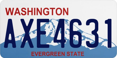 WA license plate AXE4631