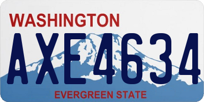 WA license plate AXE4634
