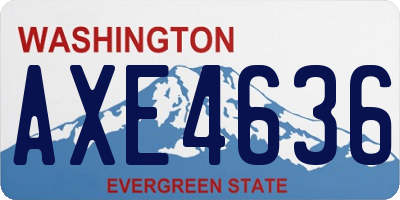 WA license plate AXE4636