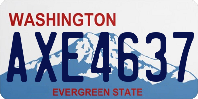 WA license plate AXE4637