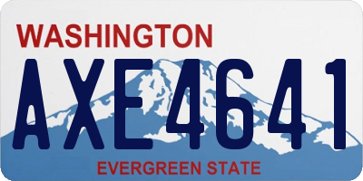 WA license plate AXE4641