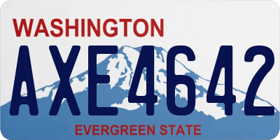 WA license plate AXE4642