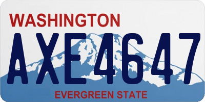 WA license plate AXE4647