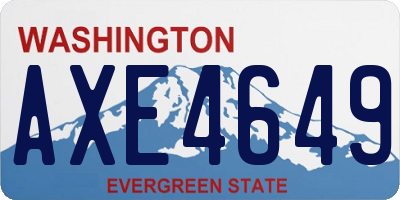 WA license plate AXE4649