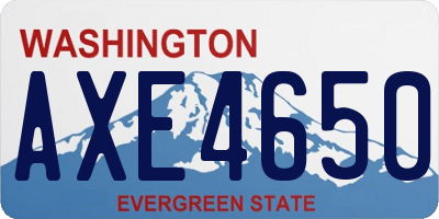 WA license plate AXE4650