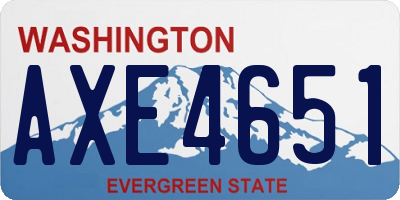 WA license plate AXE4651
