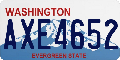 WA license plate AXE4652