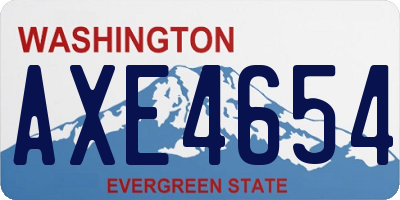 WA license plate AXE4654