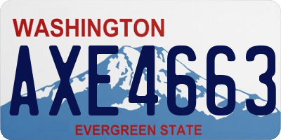 WA license plate AXE4663