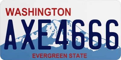 WA license plate AXE4666