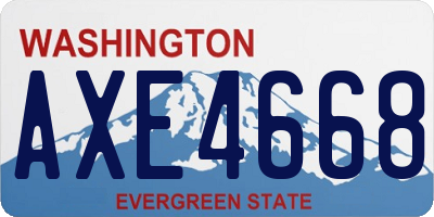 WA license plate AXE4668