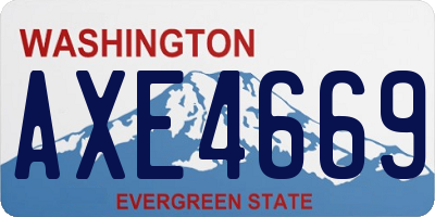 WA license plate AXE4669