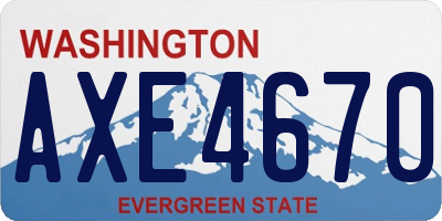 WA license plate AXE4670