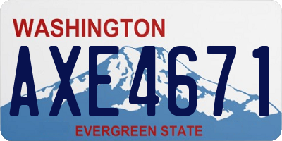 WA license plate AXE4671