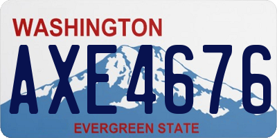 WA license plate AXE4676