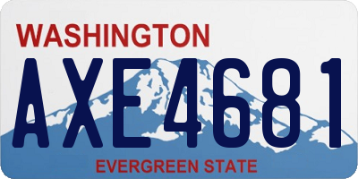 WA license plate AXE4681