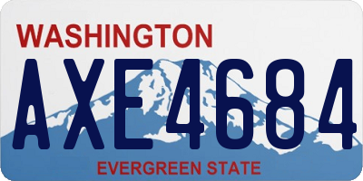 WA license plate AXE4684