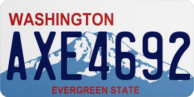 WA license plate AXE4692