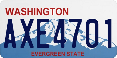 WA license plate AXE4701