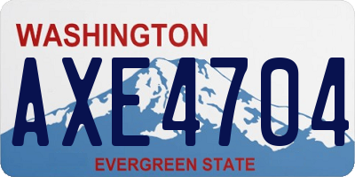 WA license plate AXE4704