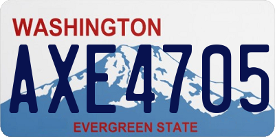 WA license plate AXE4705