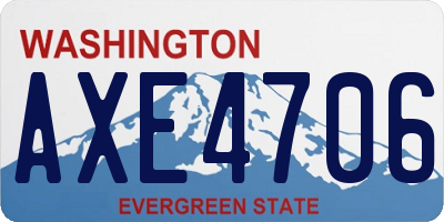 WA license plate AXE4706