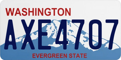 WA license plate AXE4707