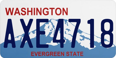 WA license plate AXE4718