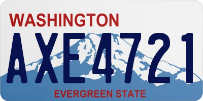 WA license plate AXE4721