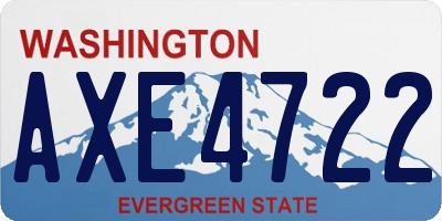 WA license plate AXE4722