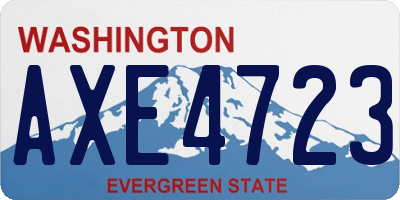 WA license plate AXE4723