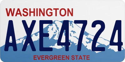 WA license plate AXE4724