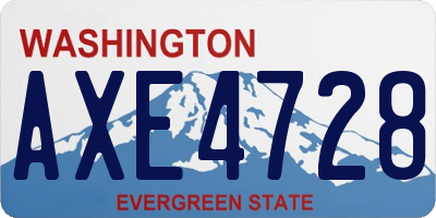 WA license plate AXE4728
