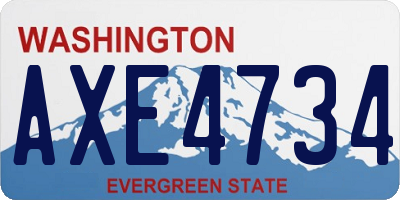 WA license plate AXE4734