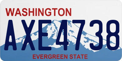 WA license plate AXE4738